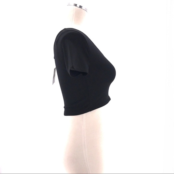 TOPSHOP Black Crop Top T-Shirt - Picture 5 of 6